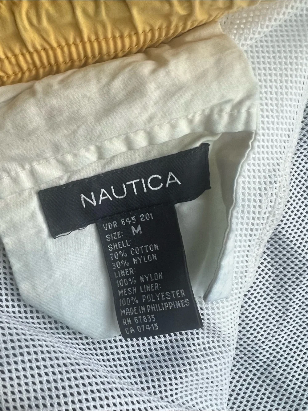 Nautica Surf Wear Mens M Blue Yellow Colorblock Board Shorts Swim Trunks Mesh 5'